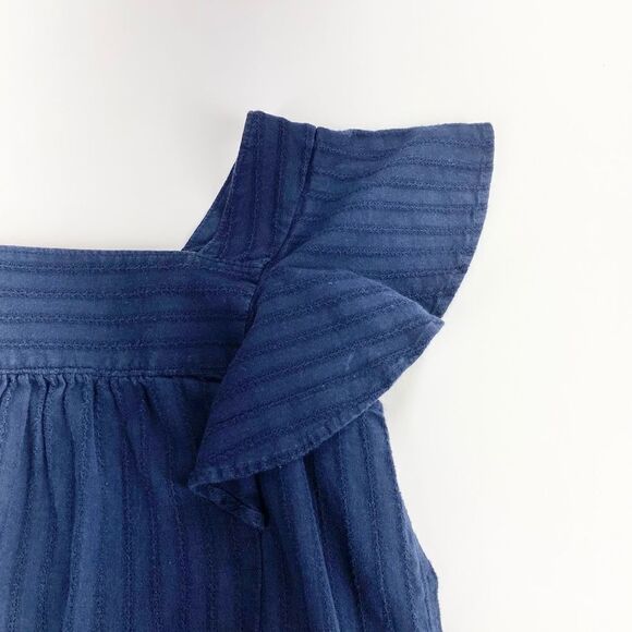 Ray beams cotton ruffle sleeve navy tank S - Picture 4 of 9